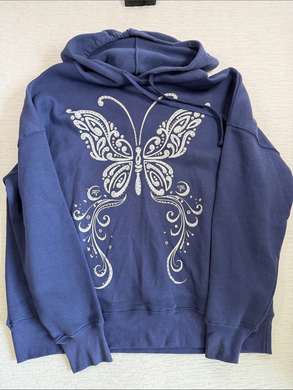 Grayson Threads Navy Blue Butterfly Pullover Hoodie